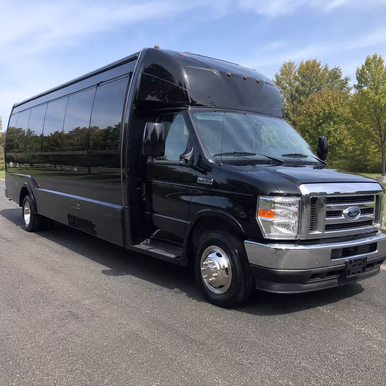 Interior of a party bus rental serving San Jose