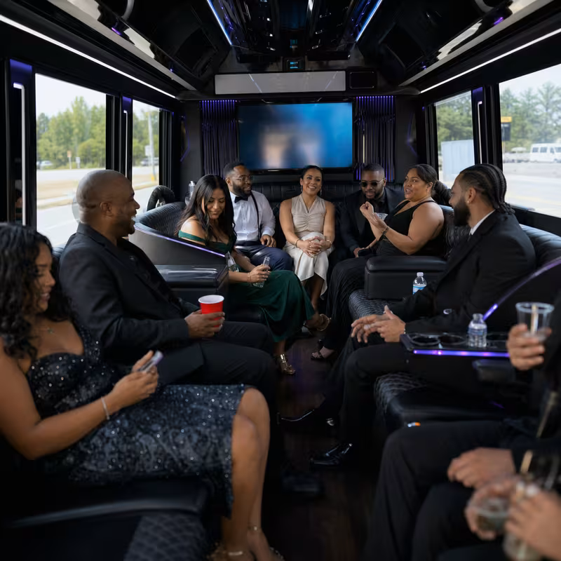 Black Mercedes Sprinter van staged for an San Jose Private Event Transportation group