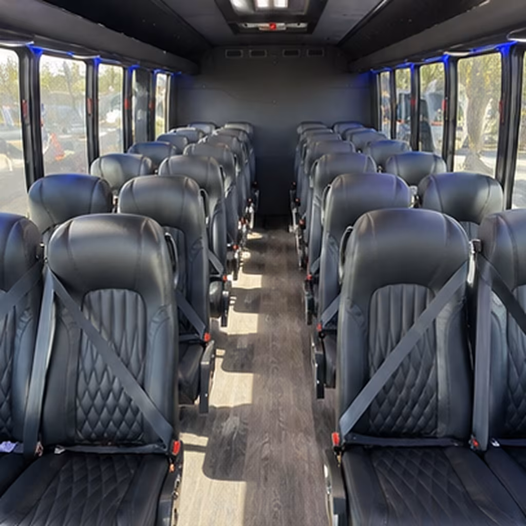 San Jose Airport Shuttle & Transportation party bus interior