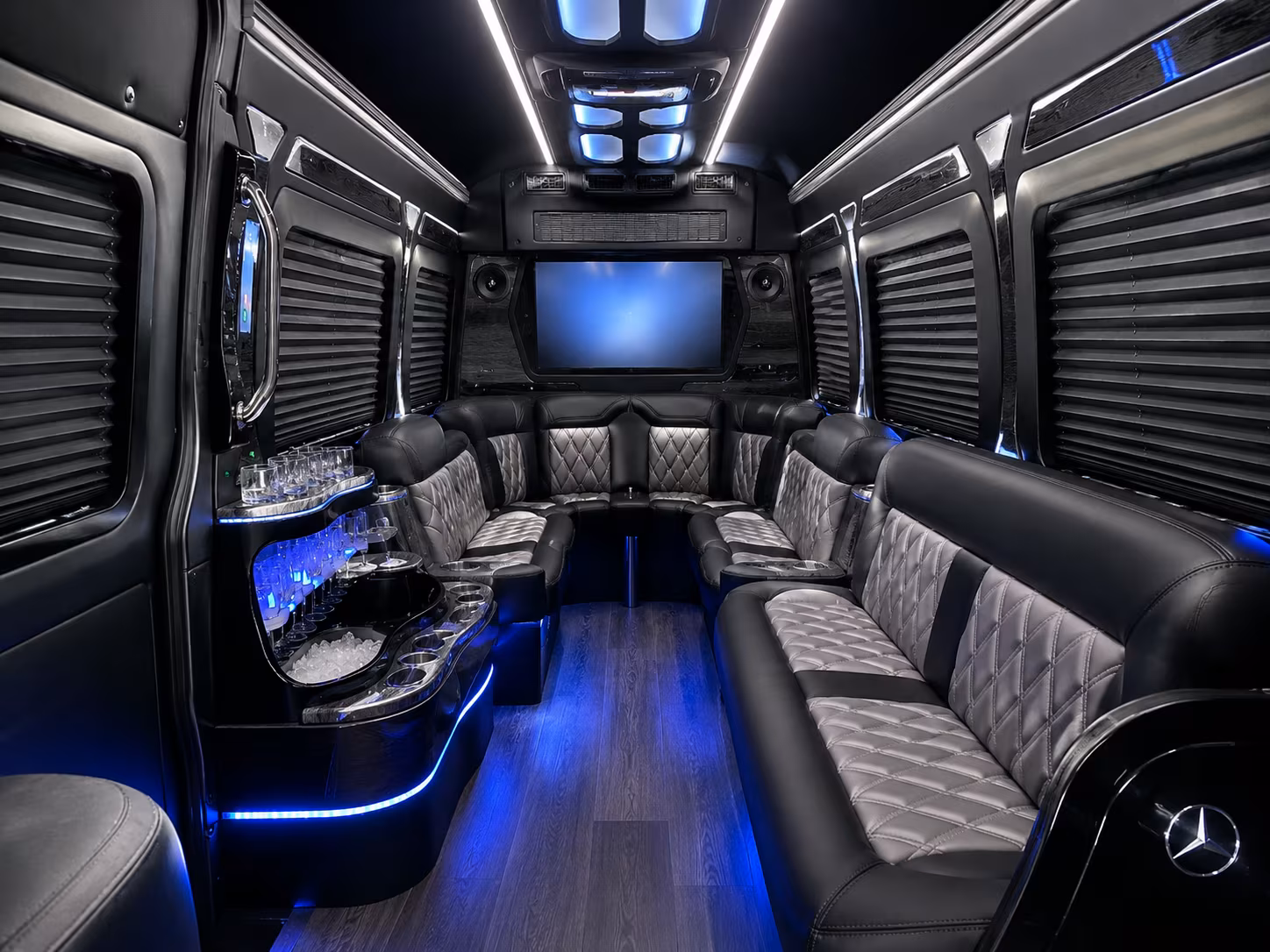 San Jose Airport Shuttle & Transportation party bus exterior