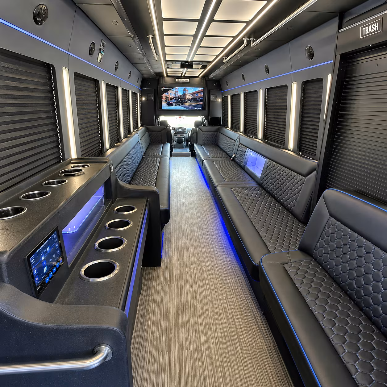 San Jose Concert & Music Festival Transportation party bus interior