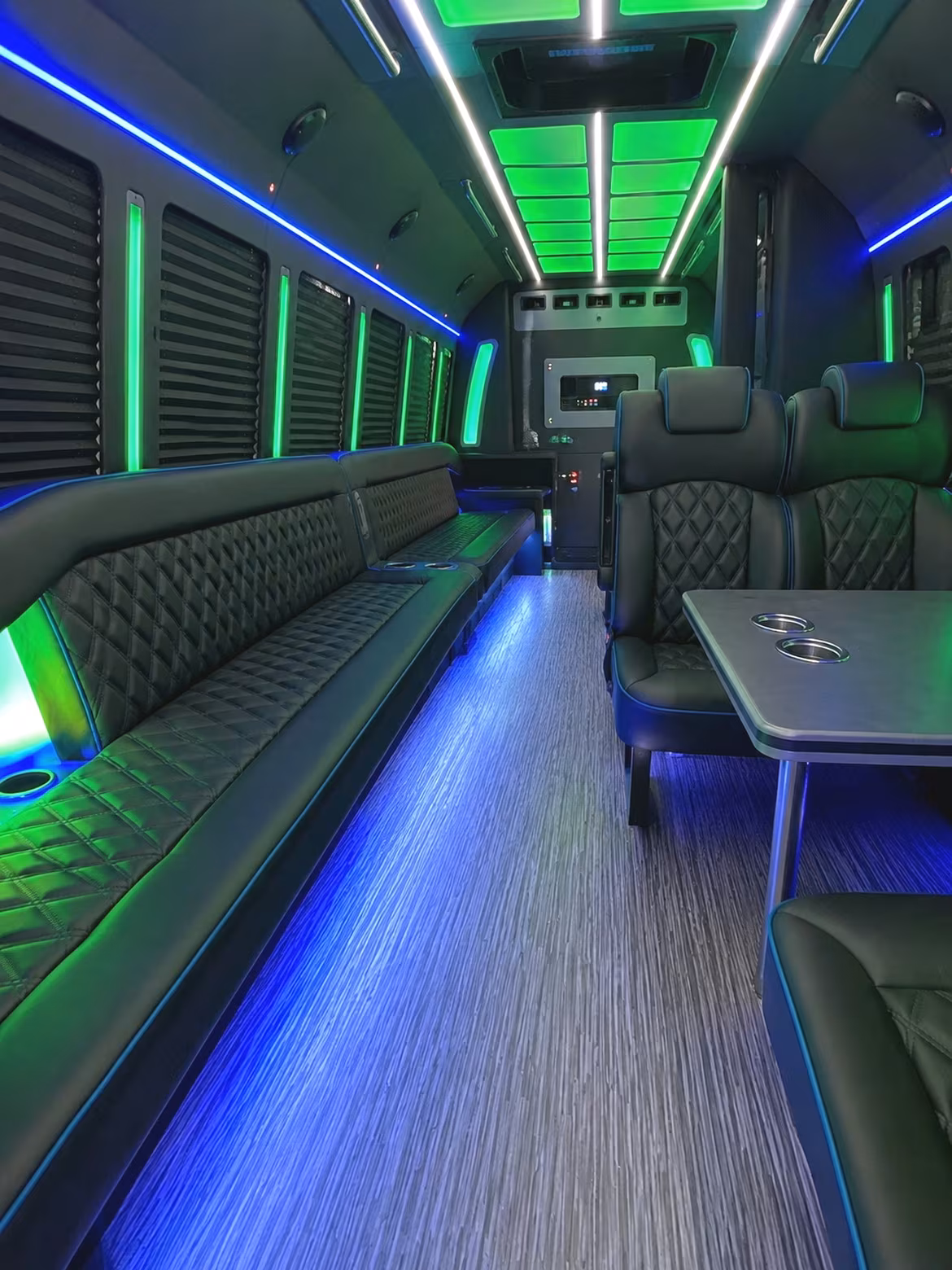 San Jose Prom & Homecoming Transportation party bus interior