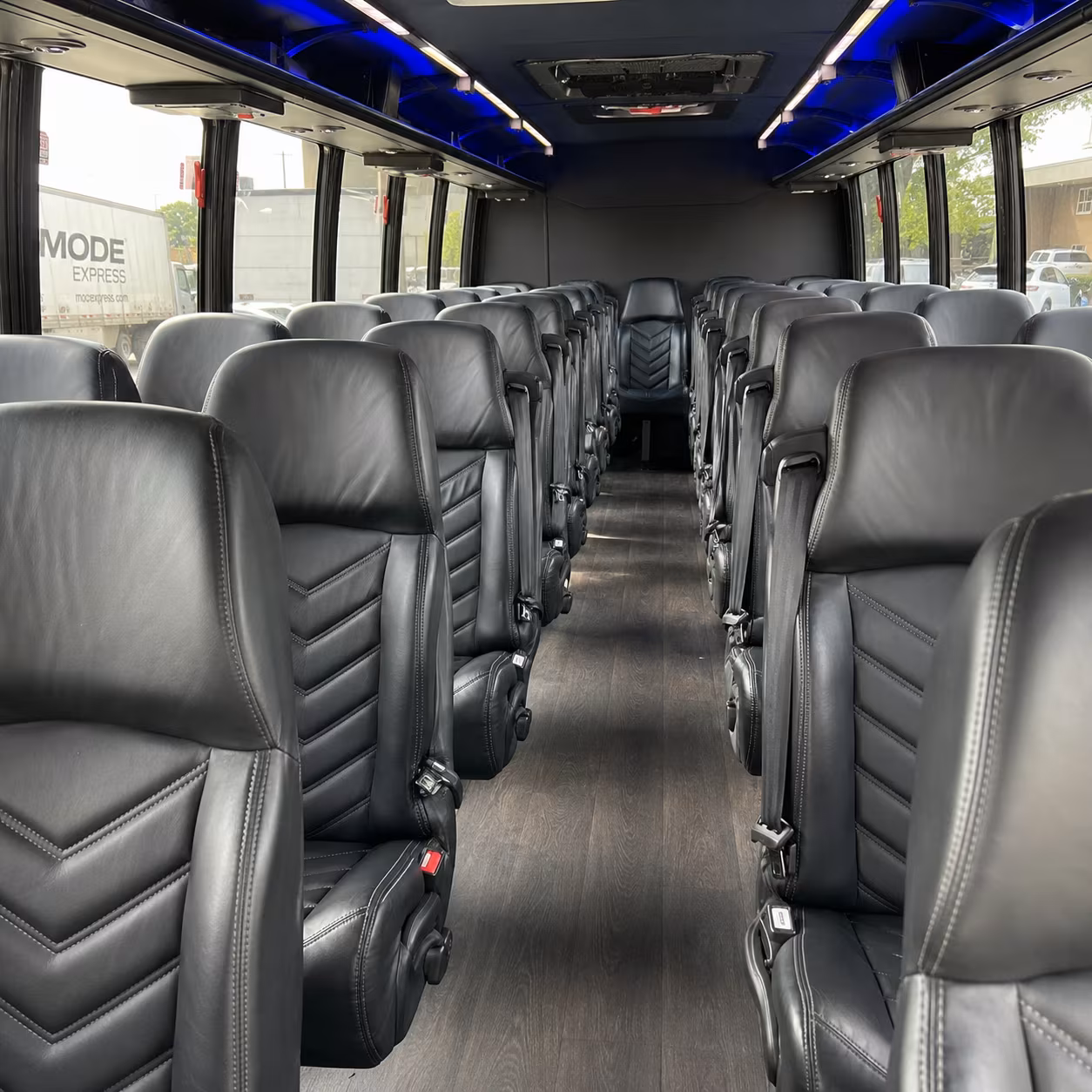 San Jose School Event Transportation party bus interior