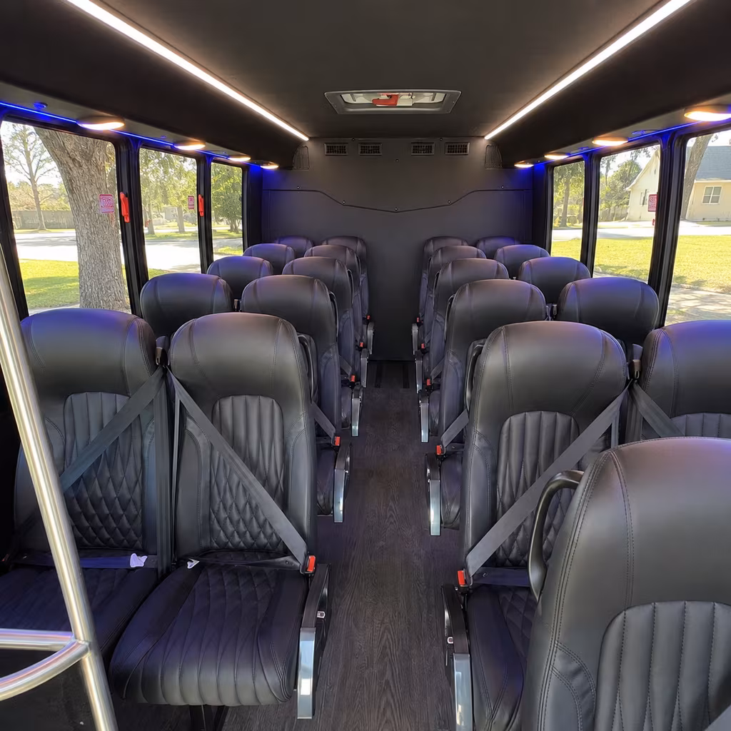 San Jose School Event Transportation party bus interior