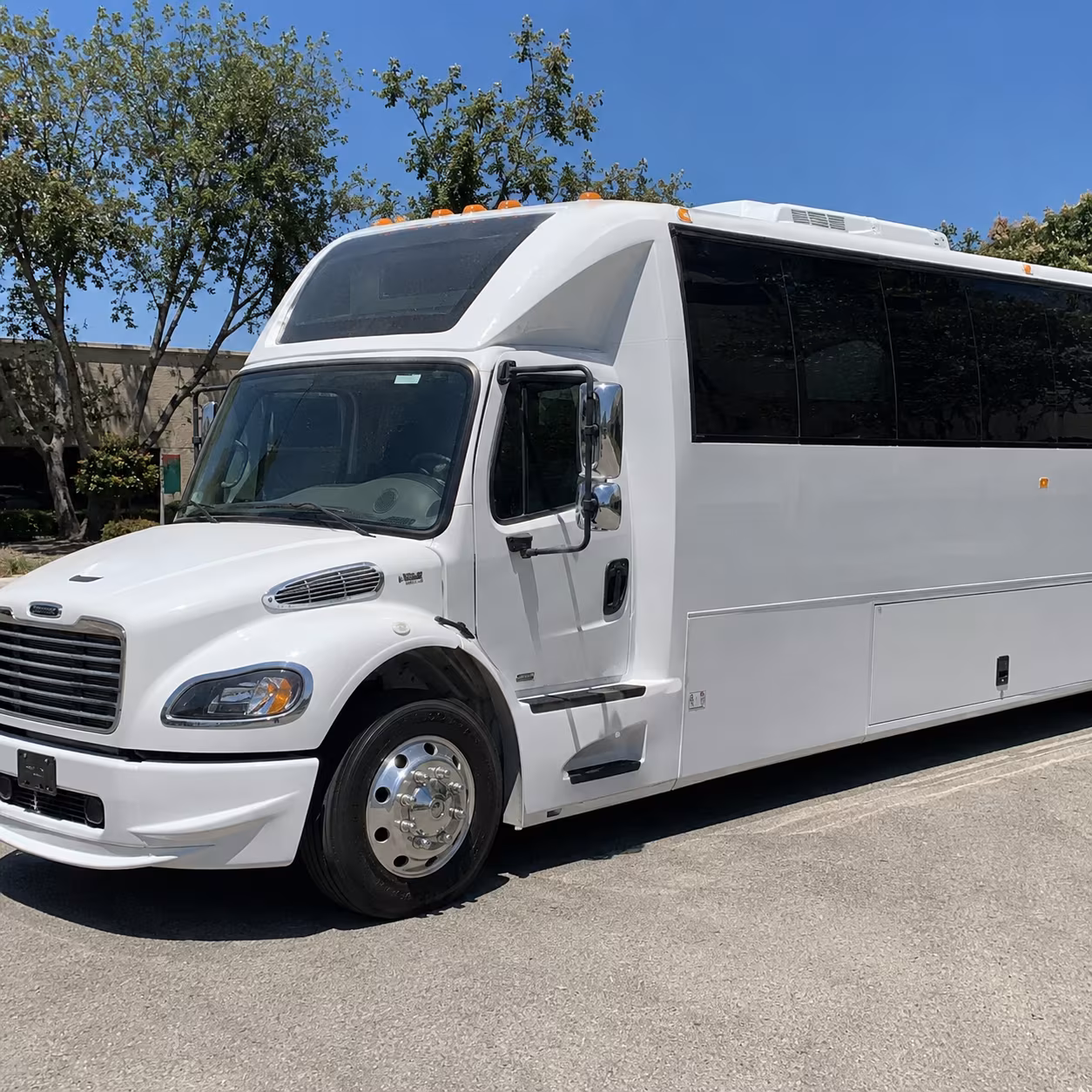 San Jose Wedding Transportation party bus exterior